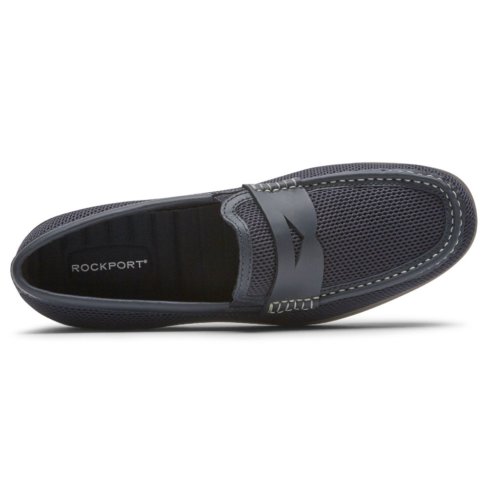 Rockport Slip-Ons Herre Marineblå - Malcom Soft Moc Toe - UJYI17805